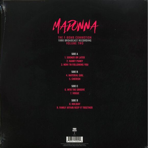Madonna - The F-bomb Commotion Volume 2: 1990 Broadcast Recording (2xLP) - Vinyl - Picture 2 of 2